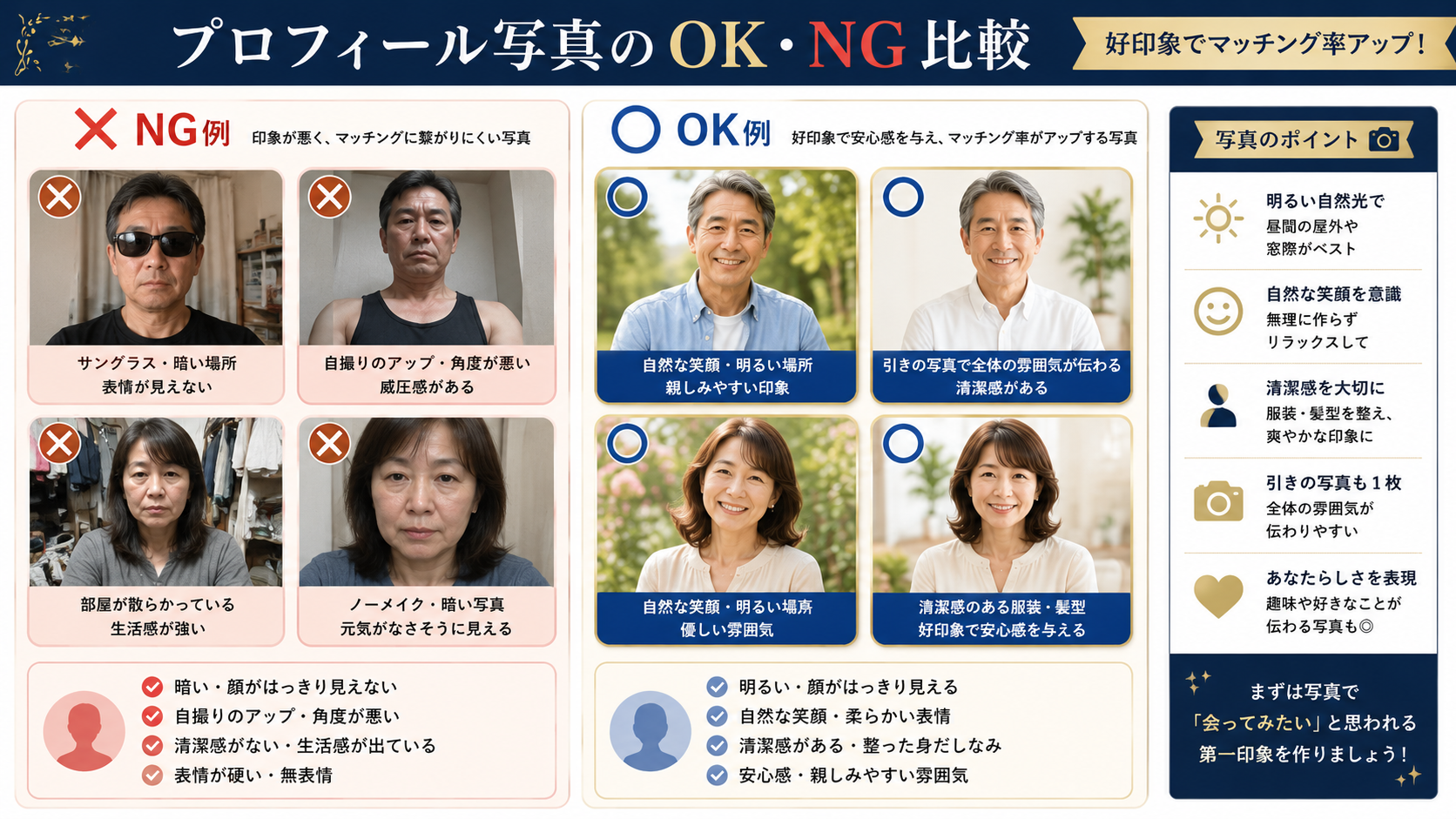 50代以上が好印象を与えるプロフィール作成のポイント